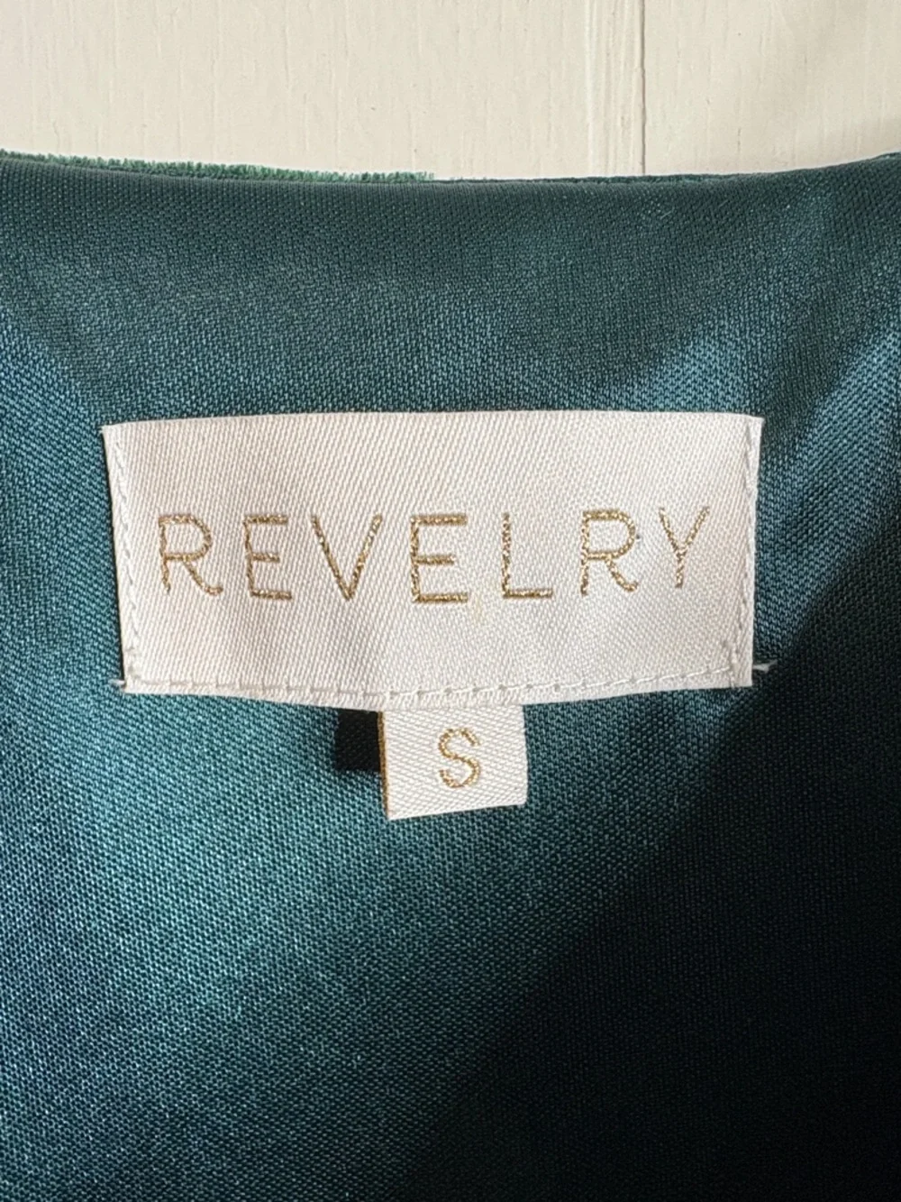 Revelry Tilley Floral Burnout Velvet Dress Maxi Emerald Green small bridesmaid - Picture 6 of 6